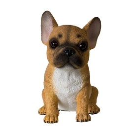 SUMMIT COLLECTION Gifts Adorable French Bulldog Puppy Statue Realistic Decorative Dog Fawn and White Home Decor Polyresin Figurine Dog Lovers Gift 6.25" H