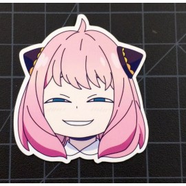Spy x Family Anime Anya Forger Smug Heh Face Vinyl Sticker 2" Wide