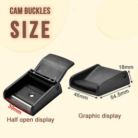 10pcs 1-1/2" Pick Cam Belt Buckles Plastic Black Toggle Clip for Tactical Backpack Straps Webbing Bag Parts Accessories