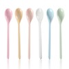 BSITSSS 6 Pieces Spoons Reusable, Pure Colour Teaspoons, Dessert Spoons