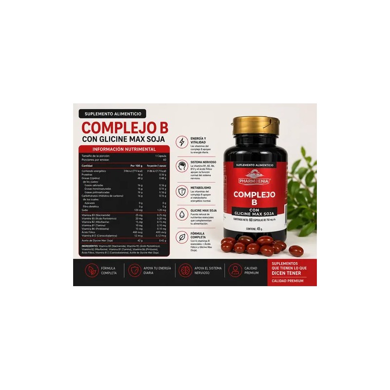 Complejo B Con Glicine Max Soja 60cps Suplemento Alimenticio