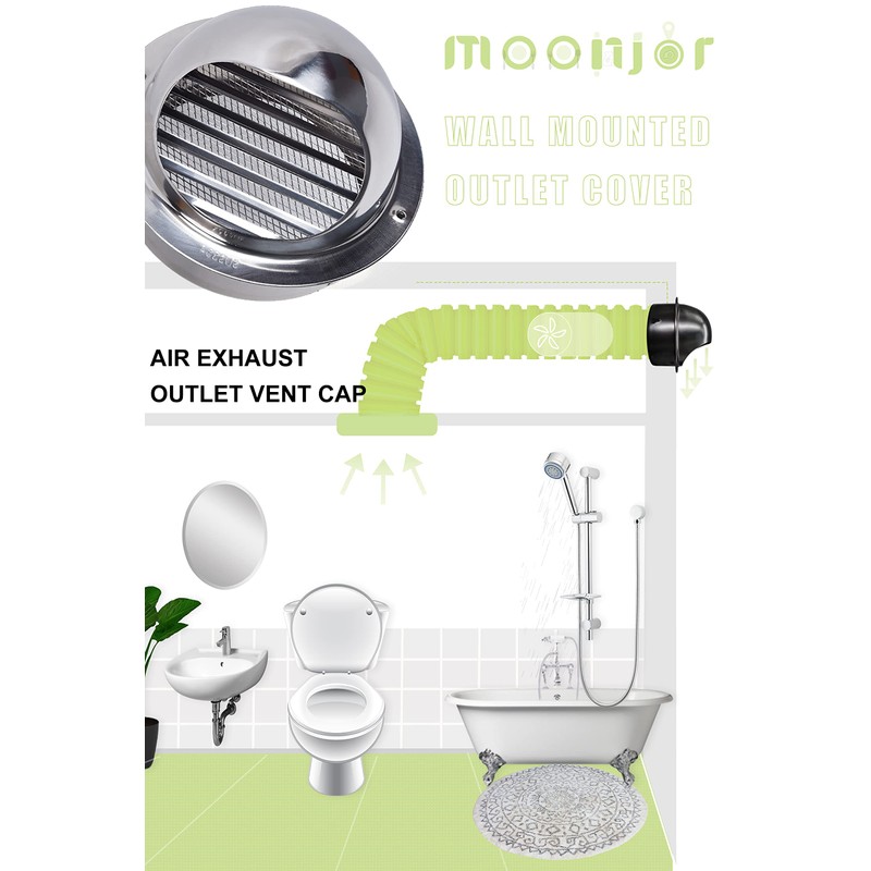 4 INCH Wall Air Vent Cover, Moonjor Thicken 304 Stainless