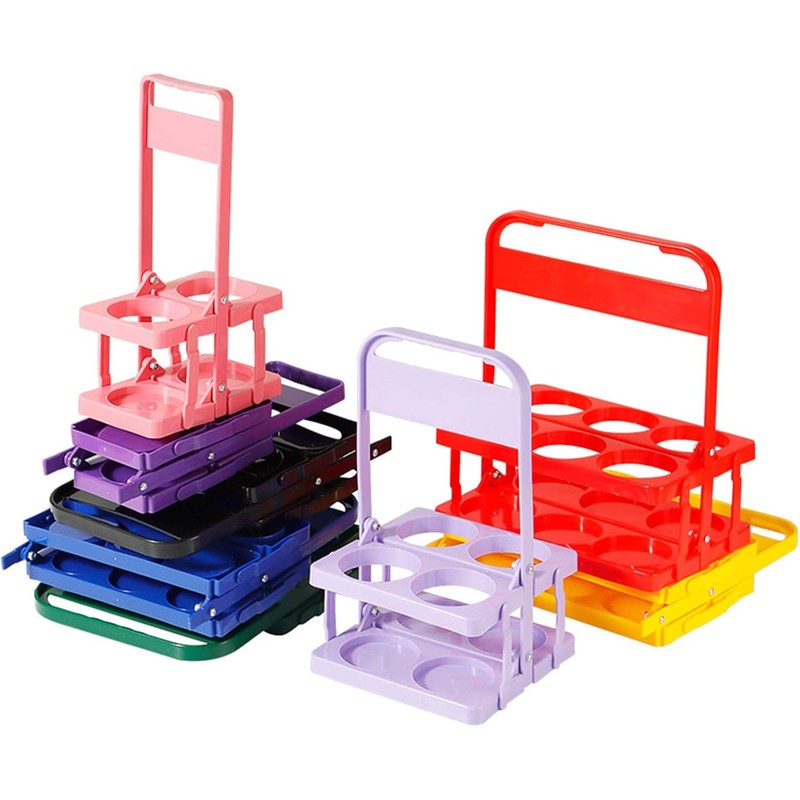 Soporte plegable eficaz de 4 botellas, de construcción resistente, soporte