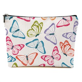 DHKG Colorful Butterfly Makeup Bag Cosmetic Bag Butterfly Gifts for Women Girls Friend Bestie Daughter Butterflies Lovers Gifts Travel Organizer Zipper Pouch Graduation Birthday Friendship Gifts