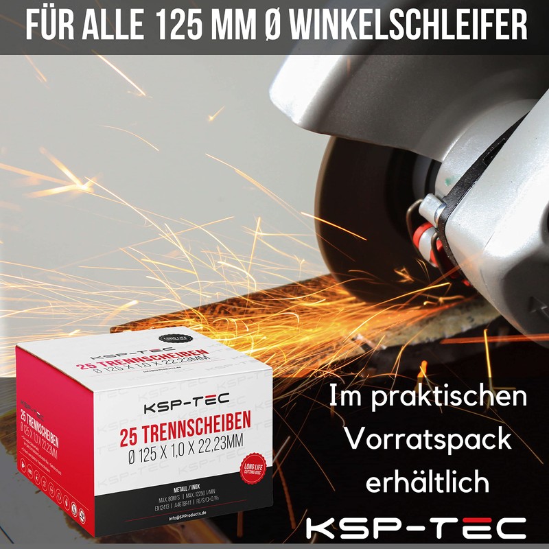 KSP-Tec® │25 Cutting Discs 125 x 1.0 mm [With Protective