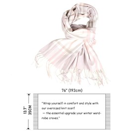 BERYART Long Scarf - Winter Fashion Accessory for Women Men Kids, Soft Wrap, Perfect for Office or Outdoors (Beige)