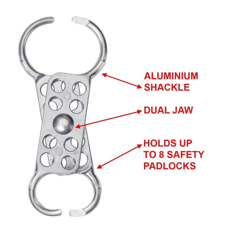 Master Lock ML429 Dual Aluminium HASP, 1", 1"-1/2" Jaw Diameter,