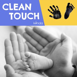 kiinda CleanTouch Baby Foot or Hand Print Set | Ink Pad with 2 High-Quality Print Cards | Inkless - Baby Skin Does Not Come into Contact with Colour (Red)