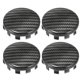 X AUTOHAUX 4pcs 56mm 2.2" Car Wheel Center Caps Universal Tyre Hub Cover Carbon Fiber Pattern
