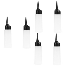 LALAFINA 6pcs Hair Dye Containers Refillable Shampoo Bottles for Easy Hair Coloring Squeeze Design for Salon and Home Use Black White