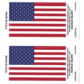 Made in USA 3x5 Foot Outdoor Nylon American Flag with Deluxe 6' Tangle Free Flagpole for Home or Business Plus Two Vinyl Waterproof US Flag Decal Stickers (Large - 6 ft. Pole, 3x5 Ft Flag)
