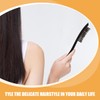 FRCOLOR 3-Row Boar Bristle Hair Brush Set of 2 Wooden