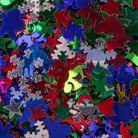 Plastic Christmas Sequins Fun Shapes 100g For Adult & Kids Crafts, Festive Plastic Confetti For Arts & Crafts Table Decoration Spangles