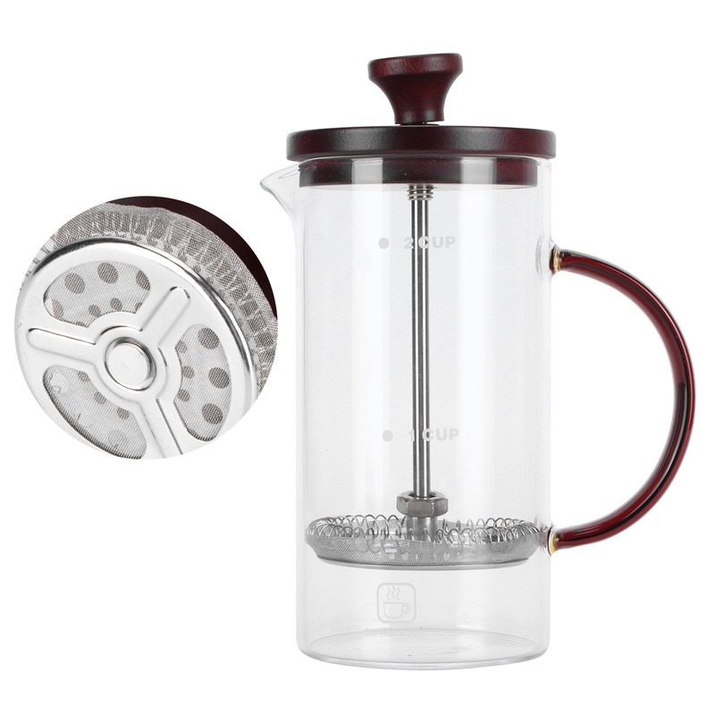 Coffee Press Pot 400ml High Borosilicate Glass Coffee Brewer Maker