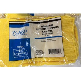 ASP Medical 6 Pairs ASP Non-Skid Double Tread Patient Slipper Socks Yellow Size ADULT 3XL
