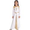 VernLan Girls Kids Liturgical Praise Dance Worship Long Dress Metallic