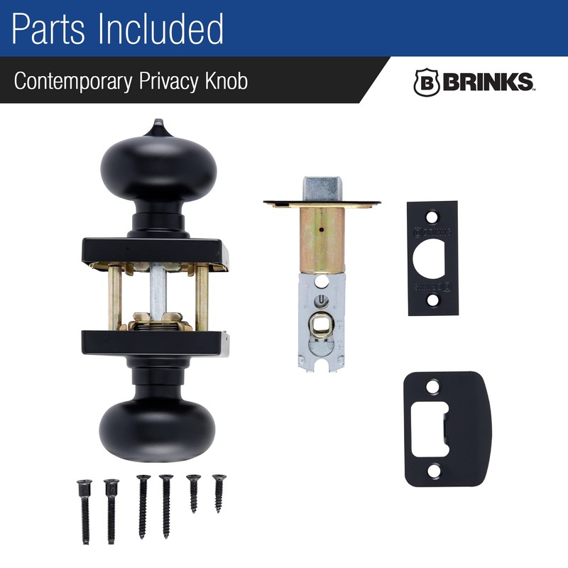 BRINKS – Contemporary Privacy Locking Interior Ball Door Knob, Matte