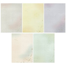 Koubai-do Kana Paper "Hazuki" Half Kaishi, 50 Sheets (5 Patterns, 10 Sheets Each)