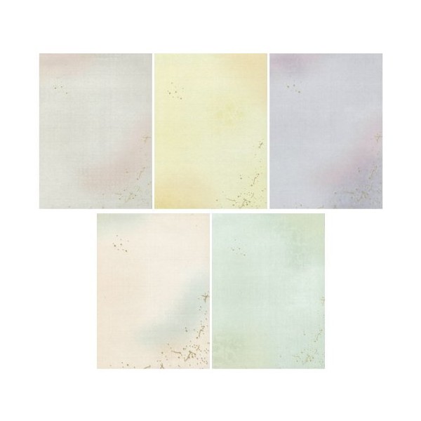 Koubai-do Kana Paper "Hazuki" Half Kaishi, 50 Sheets (5 Patterns,
