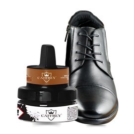 Caffrey Brilliance Instant Shine Cream - Nourishes & Conditions Leather, Water Resistance with Sponge Applicator. (Dark Brown)