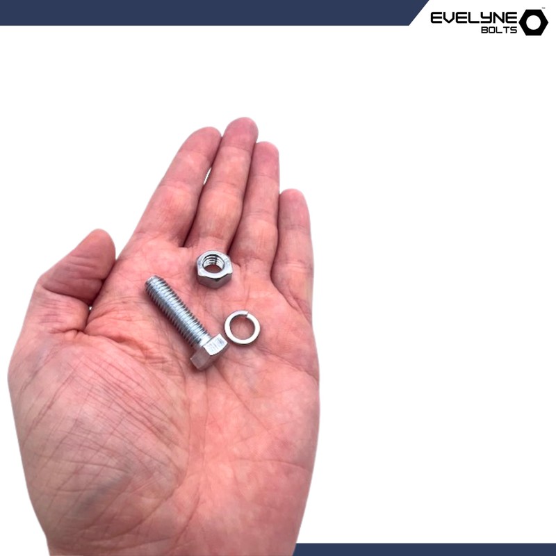 M8 Nut, Bolt & Spring Washer Set - 10 Pack: