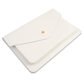 Benfan Leather Laptop Sleeve Compatible with New 14 inch MacBook Pro A2442,Old MacBook Air 13 A1466 A1369, Old MacBook Pro 13 A1502 A1425, Surface Laptop 13.5 Color White