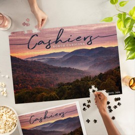 Cashiers, North Carolina, Sunset and Mountains (1000 Piece Puzzle, Challenging Jigsaw Puzzle for Adults, Made in USA)