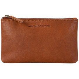 Marc Peter® Vintage Austin Leather Pencil Case with YKK Zip, Pencil Case for Pens, brown, Pocket organiser