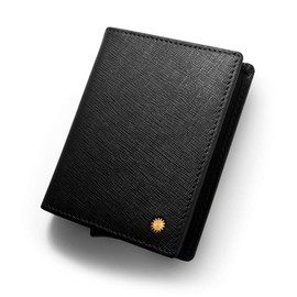 Revelot Cardholder Wallet / Genuine Leather with RFID Blocking / W1, Black, Modern