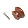 10Pack Round Wood Drawer Knobs Red Brown Finished Mushroom Shaped