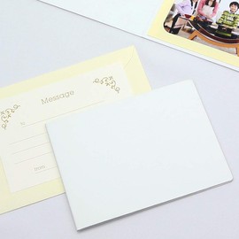 Yamadaya Hataya Store Plain Cover Photo Mount L Size (89 x 127 mm) 1 Side Horizontal (With Envelope, Message Card: Ivy) (White)