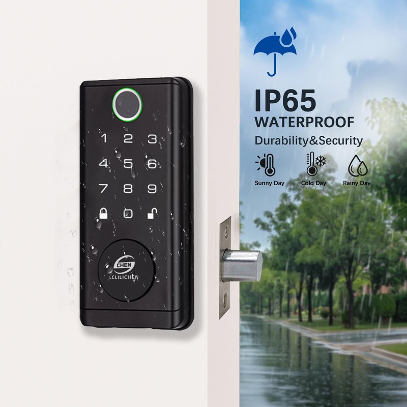 CHEN LCLILICHEN Smart Door Lock, Keyless Entry Deadbolt with Fingerprint,