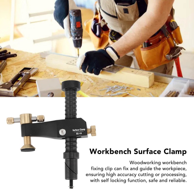 Woodworking Bench Clamp Hold Down Adjustable Aluminum Alloy Workbench Surface