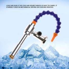 Akozon Pistola de Enfriamiento en Seco de Aire Frío, 130MM Vortex Pistola de Aire Frío Máquina de Flujo de Aire de Refrigeración en Seco con Tubo Flexible (08 + Base Magnética)