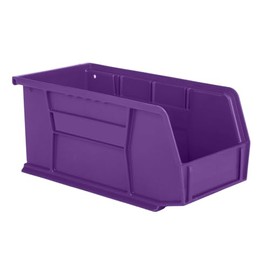 Hudson Exchange 11" x 5-1/2" x 5" Plastic Stackable Storage Bin and Hanging Container (Purple)