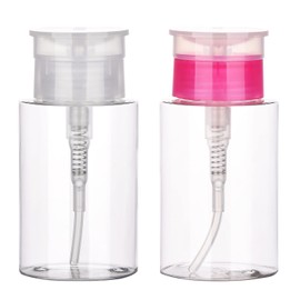 MFUOE 2pcs 150ml Nail Polish Remover Pump Dispenser Empty Bottle Push Down Cleanser Bottle Container For Makeup Remover Liquid Bottles