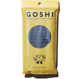GOSHI Exfoliating Shower Bath Towel - Rip-Resistant Personal Exfoliating Washcloth, Cleaning, Scrubber for All Skin Types - Made in Japan - Color: Grey