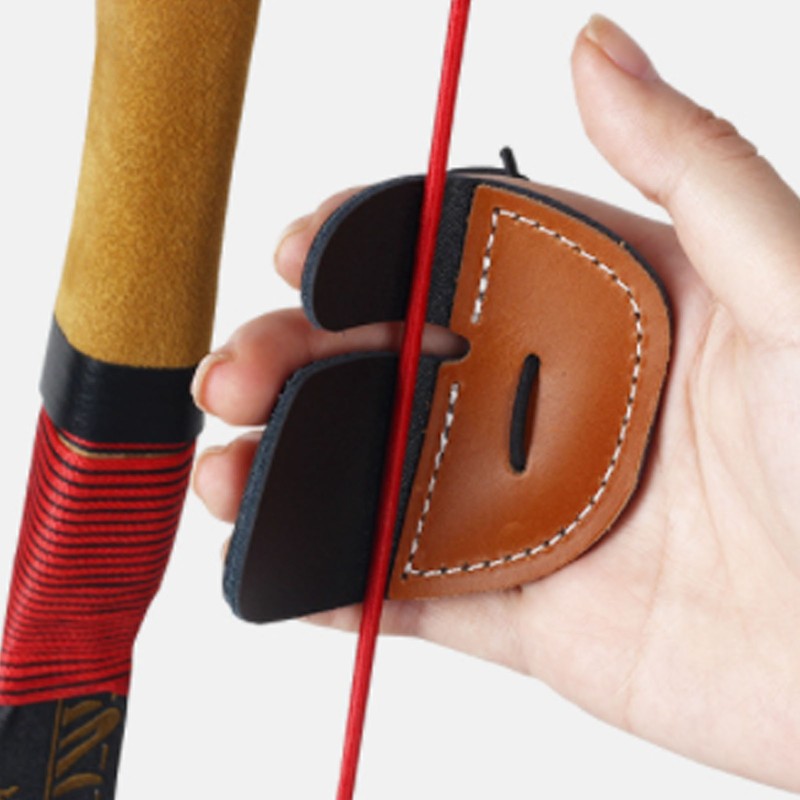3pcs Archery Finger Tabs Thickened Double Layer PU Leather Archery
