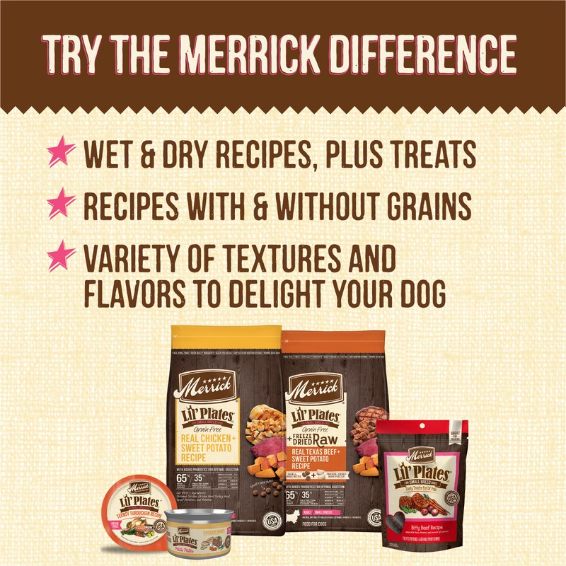 Merrick Lil’ Plates Grain Free Small Dog Treats, Natural Training