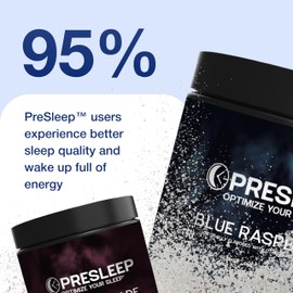PreSleep Natural Sleep Powder – Melatonin-Free Sleep Aid with Magnesium Glycinate, L-Theanine & Glycine – Non-Habit Forming, Vegan, Gluten Free, 30 Servings