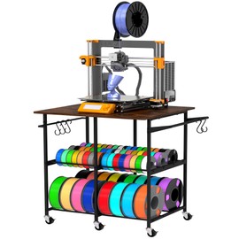 3D Printer Table with Filaments Storage, 360 Rolling Spool Holder with Wheels, Large Capacity 3D Printer Stand Filament Storage Rack for PLA/ABS/TPU, Filament Storage Rack for Workshop Studio Office
