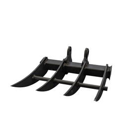 Small Digger Rake, Mini Excavator Rake, Backhoe Attachment, for 1T to 1.5T Excavators, 90MM/3.54in Span, 25MM/0.98in Hole Diameter, 90MM/3.54in Central Wheelbase