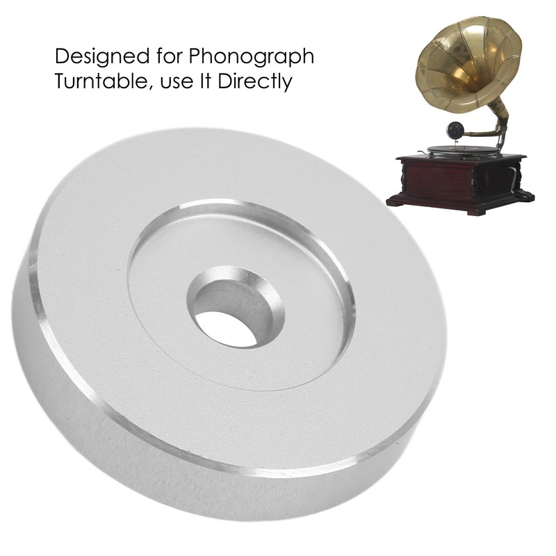 Phonograph Record Adapter Metal Turntable Disc Accessory Replacement Part Silver