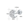 16g Sparkling Cubic Zirconia Stainless Steel Stud Earrings Tragus Helix