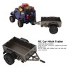 RC Car Hitch Trailer Aluminum Alloy Antislip Rubber Tire Rustproof