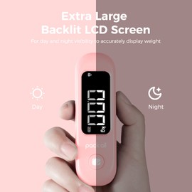 pack all 110 Lbs Luggage Scale, Digital Handheld Baggage Scale, Travel Suitcase Weight Scale with LCD Display, Battery Included, Pink