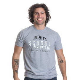 Ann Arbor T-shirt Co. Adult School is Important but Basketball is Importanter | Funny Sports, L