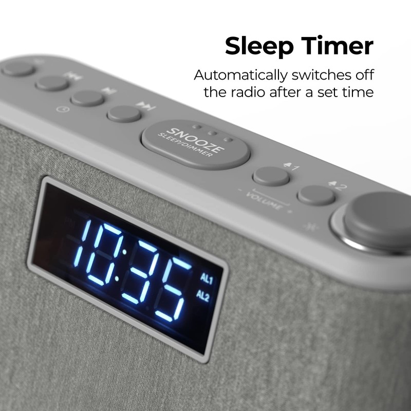 i-box Alarm Clocks Bedside, Alarm Clock with Wireless Charging, Bluetooth