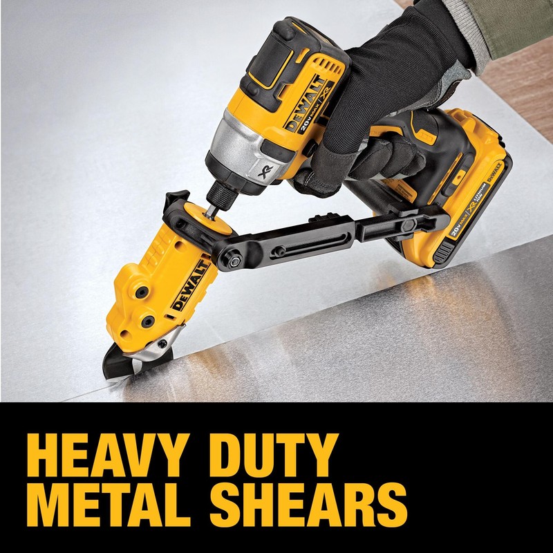 DEWALT Metal Shear/Cutter Drill Attachment, Impact Ready, 360 Degree Pivoting