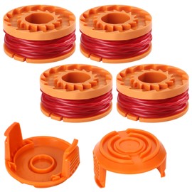 4 Pcs Strimmer Spool for Worx, Trimmer Spool Replacement Trimmer Spool with 2 Spool Cover, Strimmer Spool Grass, Lawn Mower Line Worx Replacement for Argos McGregor MCT2X1825 CLGT18LG/1 WX150 Strimmer
